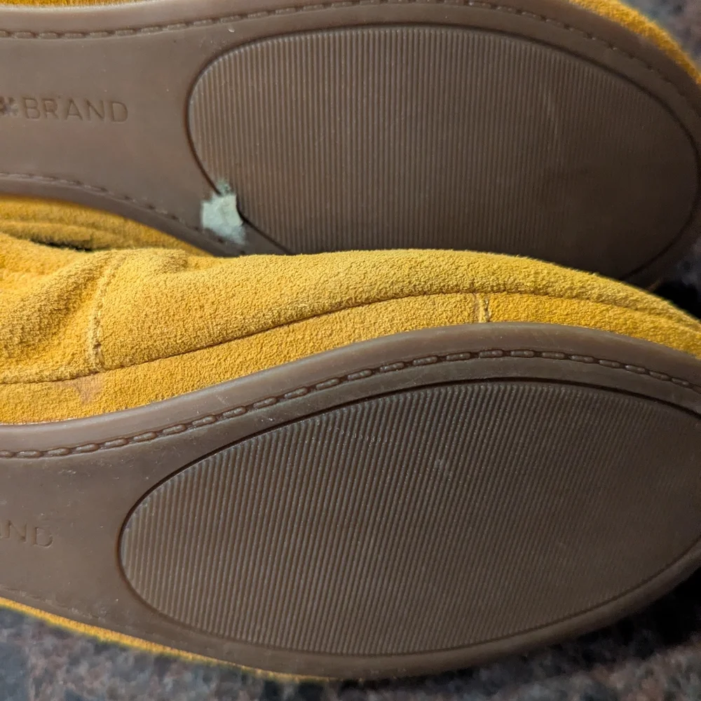 Lucky Brand Mustard Yellow Suede Flats. Like New. Size 6.5.